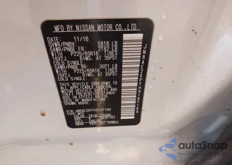 2017 Nissan Quest Sv from USA, damaged, VIN JN8AE2KP7H9167169